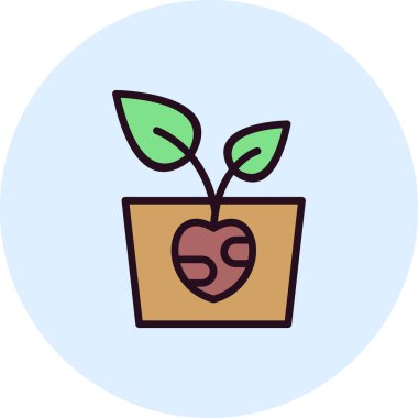 çiçek saksısı vektör illüstrasyonu