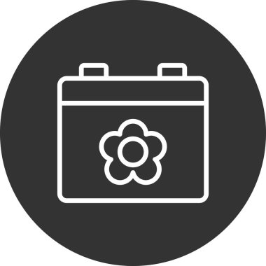 Bahar takvimi ikon vektör illüstrasyonu