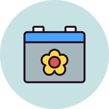 Bahar takvimi ikon vektör illüstrasyonu