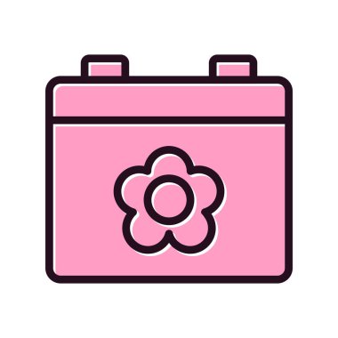 Bahar takvimi ikon vektör illüstrasyonu