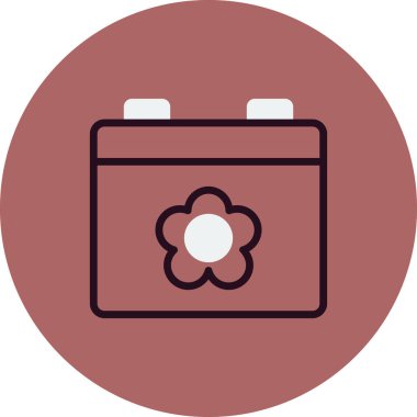 Bahar takvimi ikon vektör illüstrasyonu