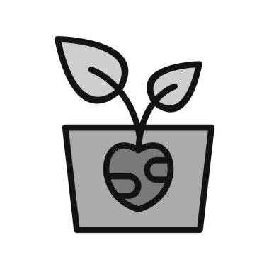 çiçek saksısı vektör illüstrasyonu