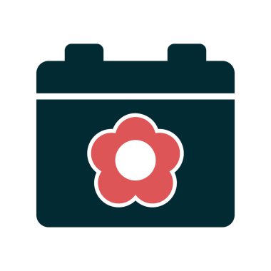 Bahar takvimi ikon vektör illüstrasyonu