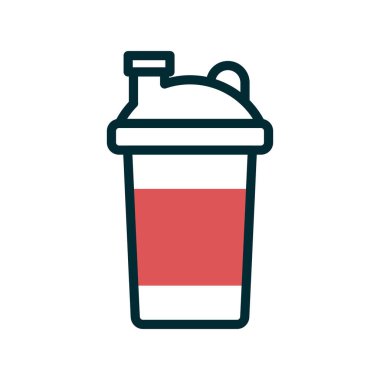 Protein Shaker simgesi. Web için titretici kova vektör simgelerinin özet çizimi