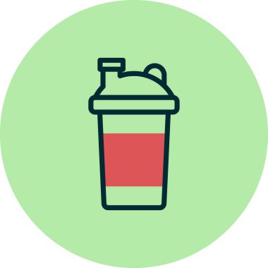 Protein Shaker simgesi. Web için titretici kova vektör simgelerinin özet çizimi