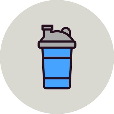 Protein Shaker simgesi. Web için titretici kova vektör simgelerinin özet çizimi