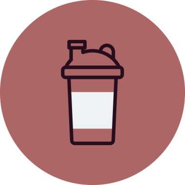Protein Shaker simgesi. Web için titretici kova vektör simgelerinin özet çizimi