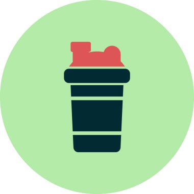 Protein Shaker simgesi. Web için titretici kova vektör simgelerinin özet çizimi