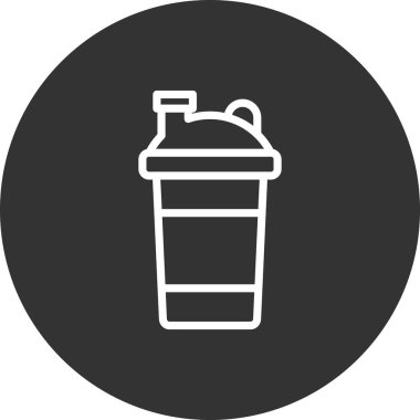 Protein Shaker simgesi. Web için titretici kova vektör simgelerinin özet çizimi