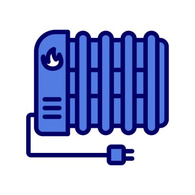 Isıtma radyatörü ikon vektörü. İnce çizgi işareti. izole edilmiş sınır sembolü çizimi