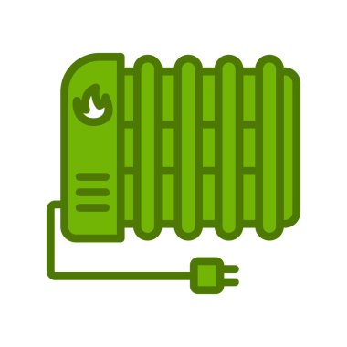 Isıtma radyatörü ikon vektörü. İnce çizgi işareti. izole edilmiş sınır sembolü çizimi