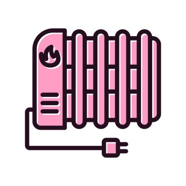 Isıtma radyatörü ikon vektörü. İnce çizgi işareti. izole edilmiş sınır sembolü çizimi