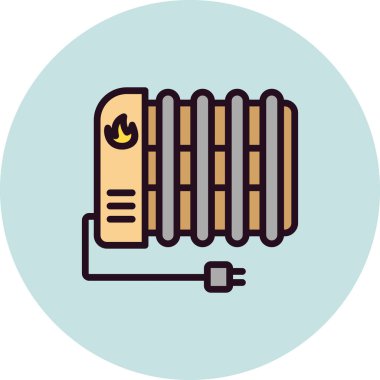 Radyatör simgesinin vektör çizimi