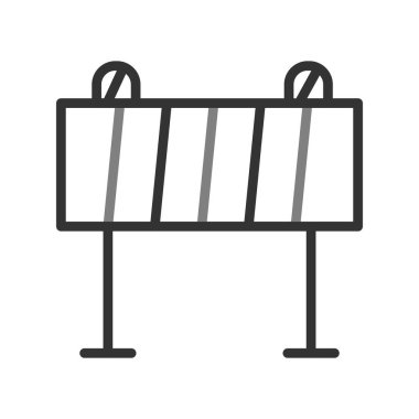 yol bariyeri simgesi, vektör illüstrasyonu