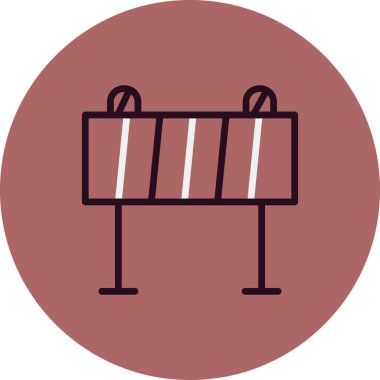 yol bariyeri simgesi, vektör illüstrasyonu