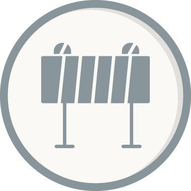 yol bariyeri simgesi, vektör illüstrasyonu