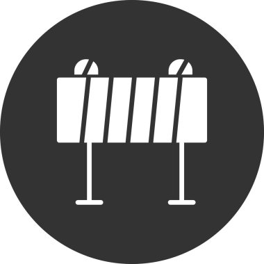 yol bariyeri simgesi, vektör illüstrasyonu