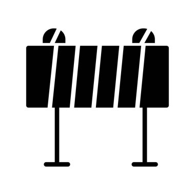 yol bariyeri simgesi, vektör illüstrasyonu