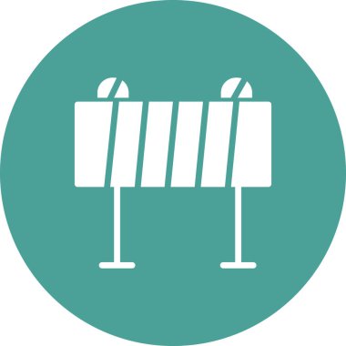 yol bariyeri simgesi, vektör illüstrasyonu