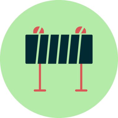 yol bariyeri simgesi, vektör illüstrasyonu