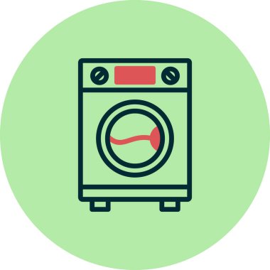Çamaşır Makinesi. Web simgesi basit tasarım