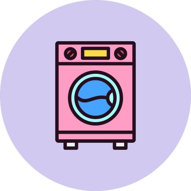 Çamaşır Makinesi. Web simgesi basit tasarım