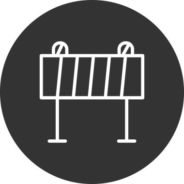 yol bariyeri simgesi, vektör illüstrasyonu