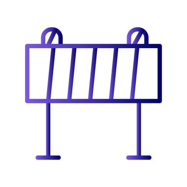 yol bariyeri simgesi, vektör illüstrasyonu