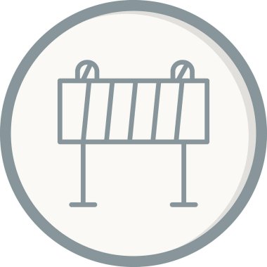 yol bariyeri simgesi, vektör illüstrasyonu