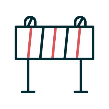 yol bariyeri simgesi, vektör illüstrasyonu