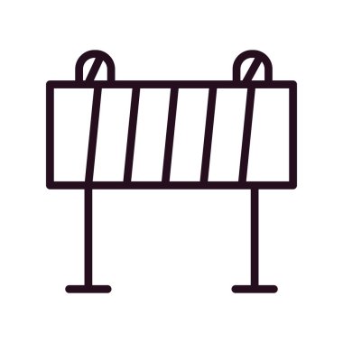 yol bariyeri simgesi, vektör illüstrasyonu