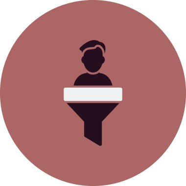 Satışlar huni simgesi, vektör illüstrasyonu