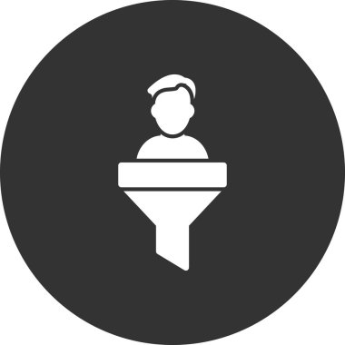 Satışlar huni simgesi, vektör illüstrasyonu