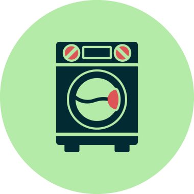 Çamaşır makinesinin vektör illüstrasyon simgesi