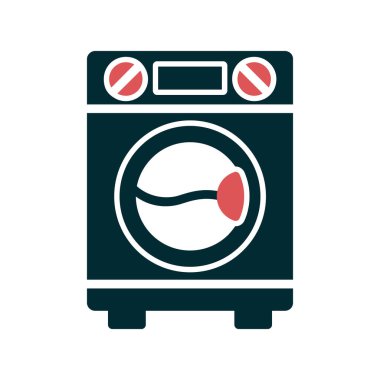 Çamaşır makinesinin vektör illüstrasyon simgesi