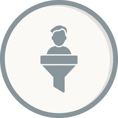 Satışlar huni simgesi, vektör illüstrasyonu