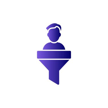 Satışlar huni simgesi, vektör illüstrasyonu