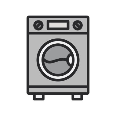 Çamaşır makinesinin vektör illüstrasyon simgesi