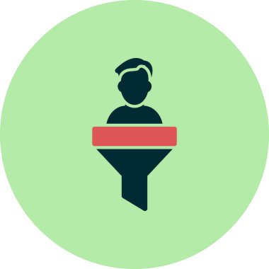 Satışlar huni simgesi, vektör illüstrasyonu