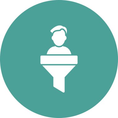 Satışlar huni simgesi, vektör illüstrasyonu