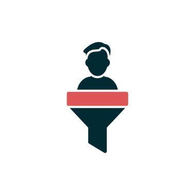 Satışlar huni simgesi, vektör illüstrasyonu