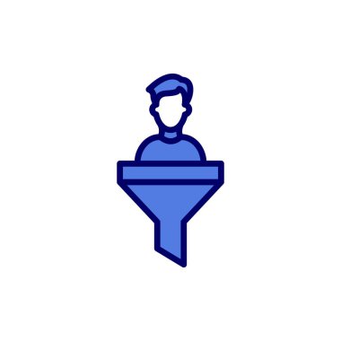 Satışlar huni simgesi, vektör illüstrasyonu