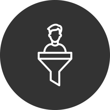 Satışlar huni simgesi, vektör illüstrasyonu