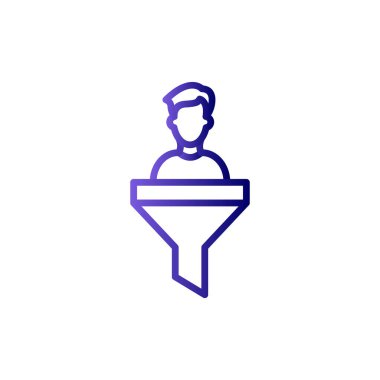 Satışlar huni simgesi, vektör illüstrasyonu