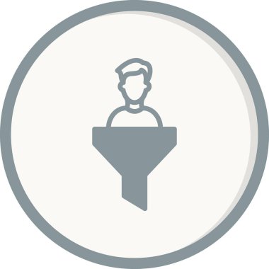 Satışlar huni simgesi, vektör illüstrasyonu