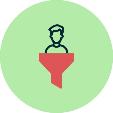 Satışlar huni simgesi, vektör illüstrasyonu