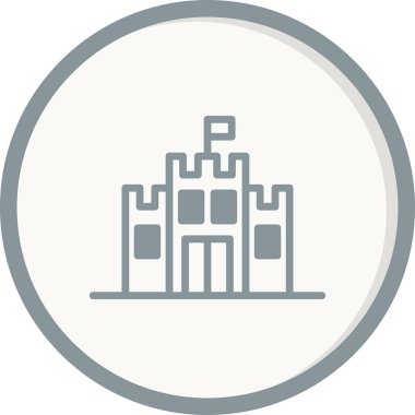 kale düz simgesi, vektör illüstrasyonu