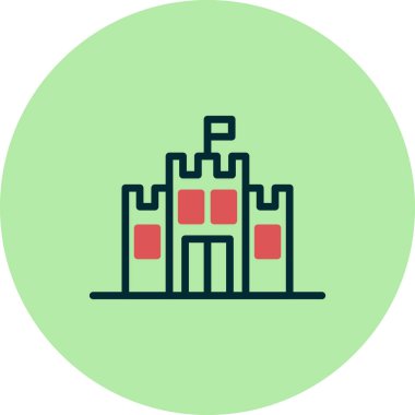 kale düz simgesi, vektör illüstrasyonu