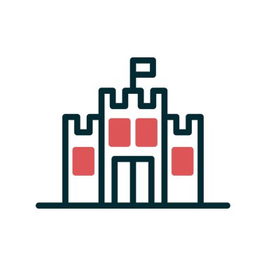 kale düz simgesi, vektör illüstrasyonu