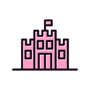 kale düz simgesi, vektör illüstrasyonu